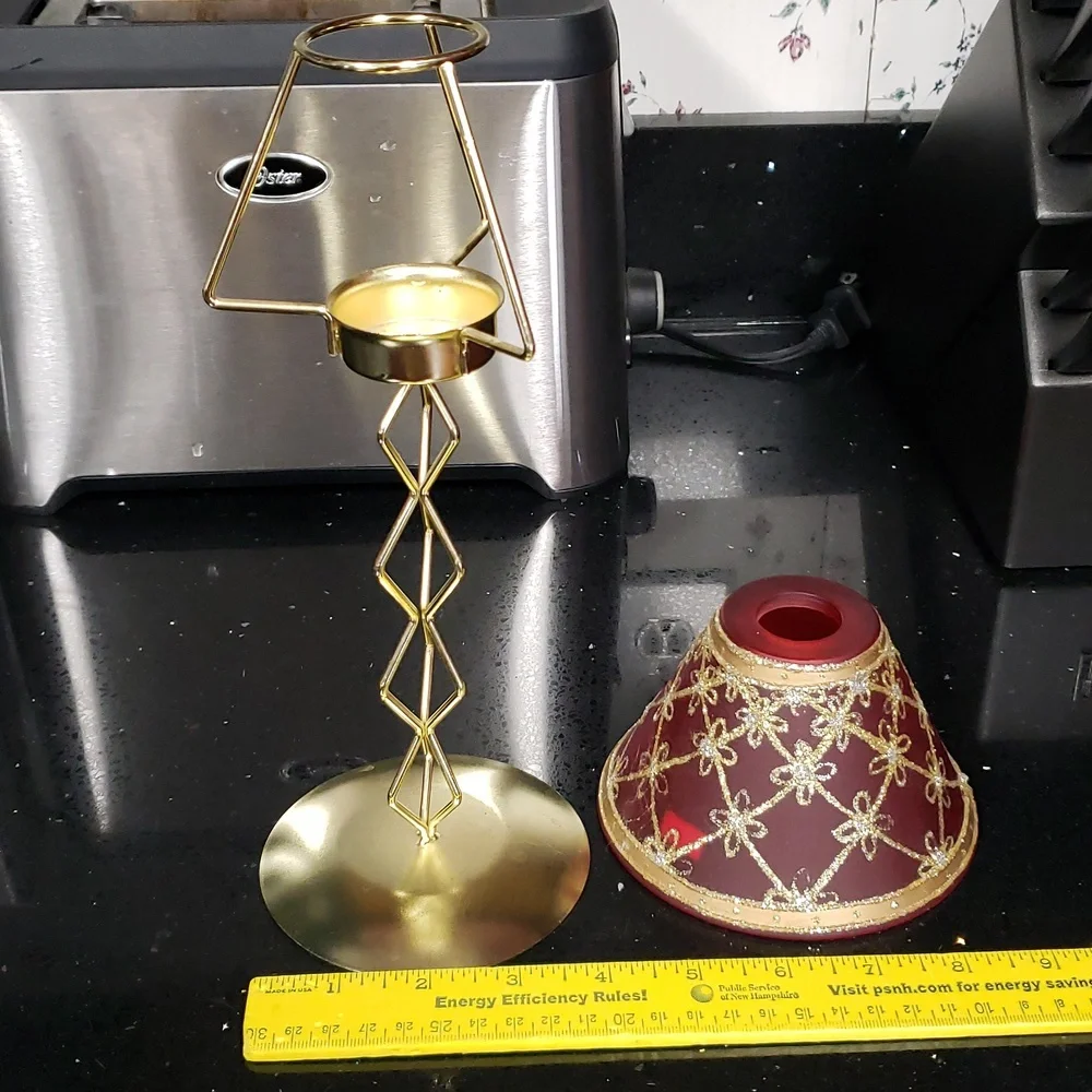 Brass Tealight Holder With Glass Top - Picture 3 of 4